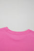 Soft Stretch Solid Crew Neck Rolled Cuff Relaxed Tee